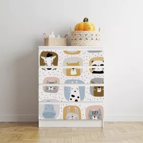 IKEA MALM bútormatrica - állatok az ablakban