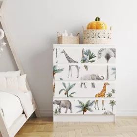 IKEA MALM bútormatrica - akvarell állatok és pálmák