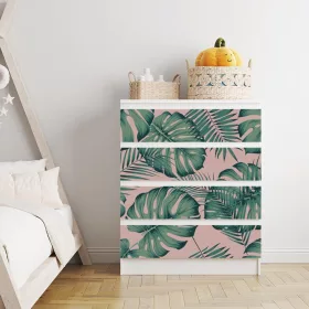   IKEA MALM bútormatrica - könnyezőpálma levelek rózsaszín háttérrel