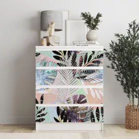   IKEA MALM bútormatrica - ragyogó pálmalevelek pasztell háttérel