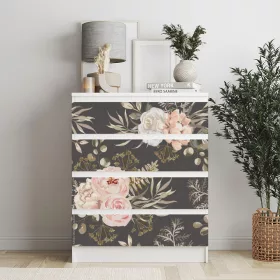   IKEA MALM bútormatrica - rózsaszín pünkösdi rózsacsokrok