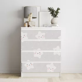 IKEA MALM bútormatrica - mosolygó csillagok