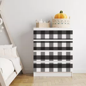 IKEA MALM bútormatrica - fekete fehér rács