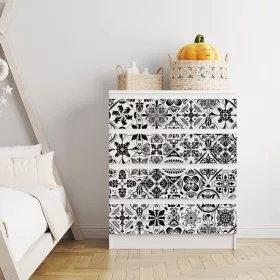 IKEA MALM bútormatrica - lisszabono fekete csempe