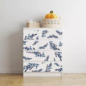 IKEA MALM bútormatrica - akvarell sötétkék ágak
