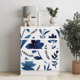 IKEA MALM bútormatrica - nagy sötétkék virágok