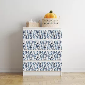 IKEA MALM bútormatrica - sűrű kék növények