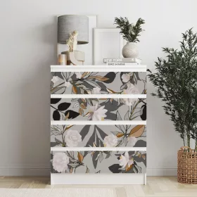 IKEA MALM bútormatrica - szürke csokor növényekből