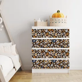 IKEA MALM bútormatrica - minimál bézs virágok