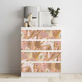   IKEA MALM bútormatrica - trópusi levelek rózsaszín alapon