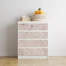   IKEA MALM bútormatrica - halvány rózsaszín akvarell pontok