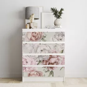   IKEA MALM bútormatrica - retro rózsaszín pünkösdi rózsák