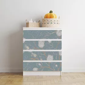IKEA MALM bútormatrica - kézzel festett vintage virágok
