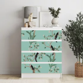 IKEA MALM bútormatrica - türkiz egzotikus madarak