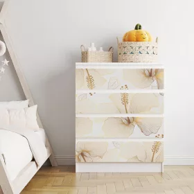 IKEA MALM bútormatrica - hibiszkusz aranyvirágok