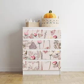 IKEA MALM bútormatrica - virágbimbók és pillangók