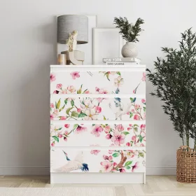   IKEA MALM bútormatrica - darvak a cseresznye virágok között