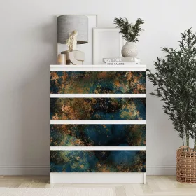 IKEA MALM bútormatrica - aranypor sötétkék háttéren