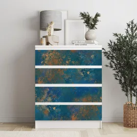   IKEA MALM bútormatrica - absztrakt kék háttér barna foltokkal