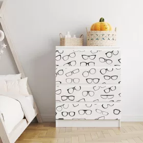 IKEA MALM bútormatrica - fekete fehér szemüvegek