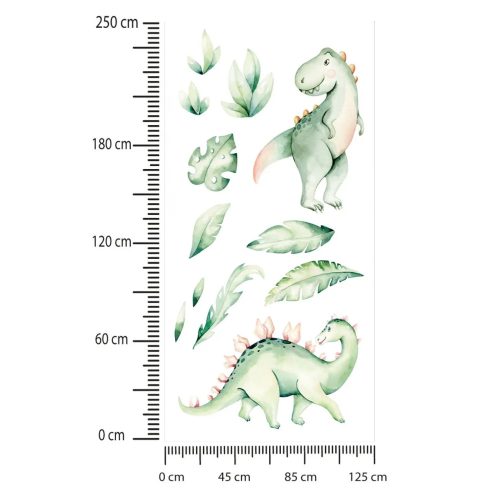 Gyerekszoba falmatrica - Zöld pasztell dínók