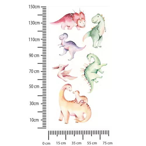 Gyerekszoba falmatrica - Színes dínók