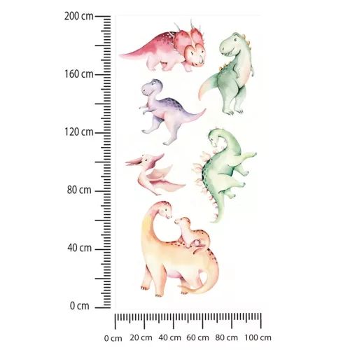 Gyerekszoba falmatrica - Színes dínók