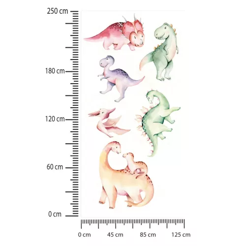 Gyerekszoba falmatrica - Színes dínók
