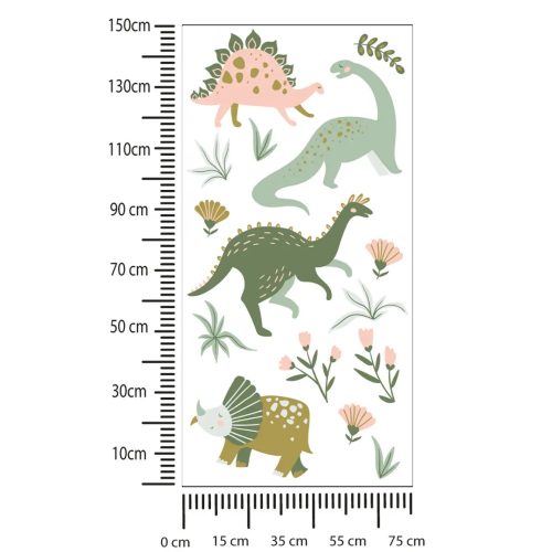 Gyerekszoba falmatrica - Zöld dinoszauruszok