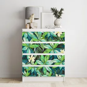IKEA MALM bútormatrica - világos trópusi levelek