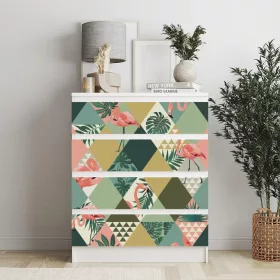 IKEA MALM bútormatrica - geometrikus flamingók