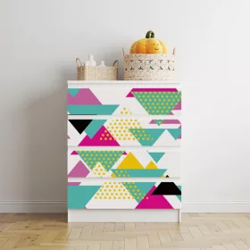 IKEA MALM bútormatrica - színes háromszögek