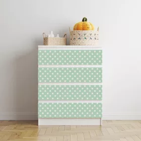 IKEA MALM bútormatrica - pontok zöld háttéren