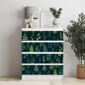   IKEA MALM bútormatrica - zöld növények sötét háttéren