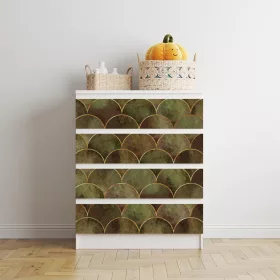 IKEA MALM bútormatrica - sárgászöld pikkelyek