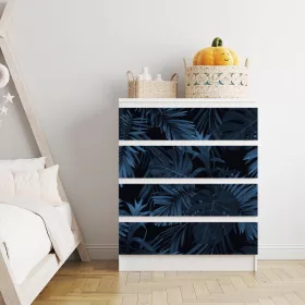 IKEA MALM bútormatrica - kék trópusi levelek