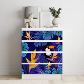 IKEA MALM bútormatrica - lila dzsungel