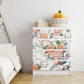 IKEA MALM bútormatrica - fácánok és virágok