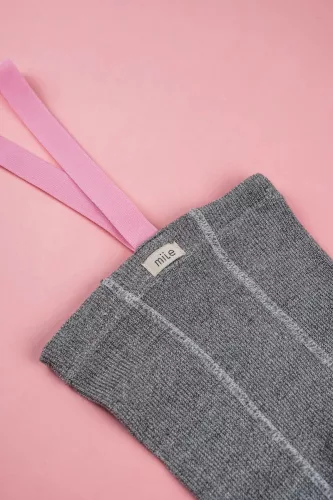 Szürke gyerek kantáros kamásli - bambusz